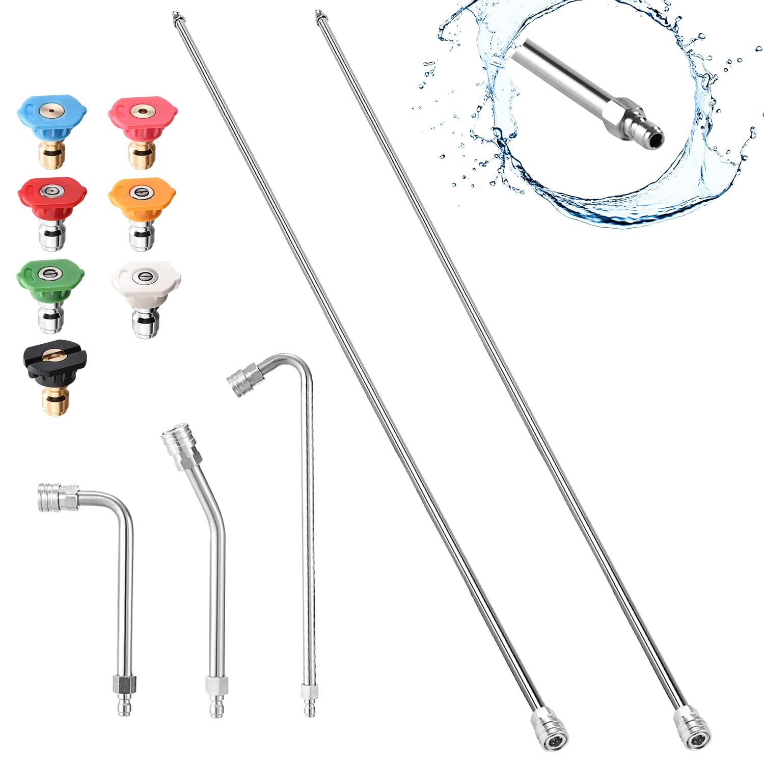 Selkie 120" Pressure Washer Extension Wand for Powerful Gutter Cleaning, Professionals & Homeowners, 4000 PSI Gutter Cle